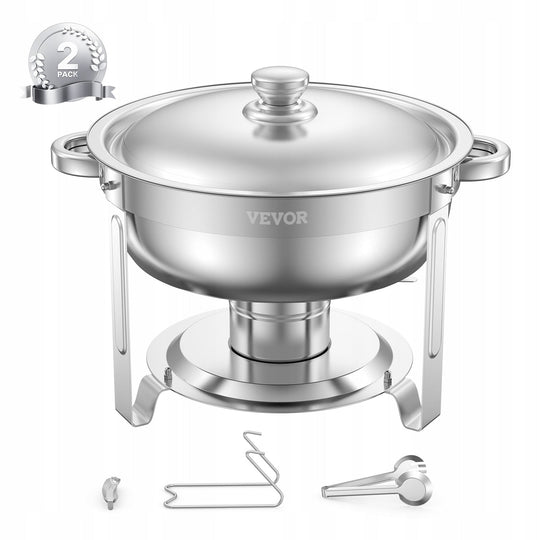 PODGRZEWACZ DO POTRAW VEVOR CHAFFER BUFET 2X5QT STAL NIERDZEWNA SILVER