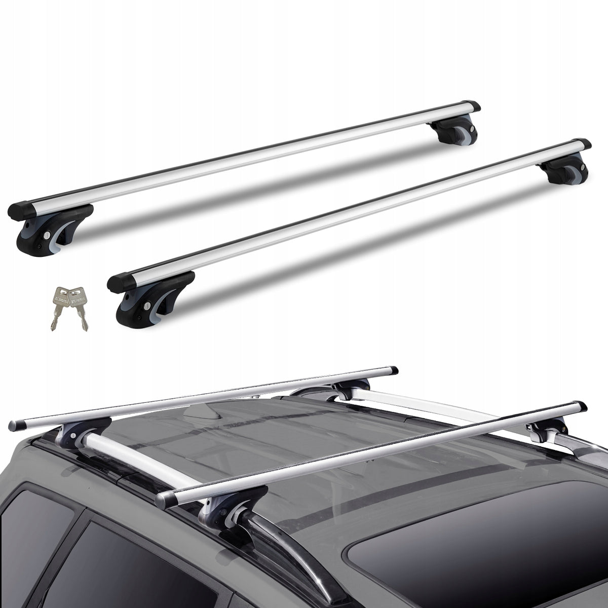 VEVOR UNIWERSALNY ALUMINIOWY BAGAŻNIK DACHOWY 135CM NOŚNOŚĆ 90KG ZAMEK