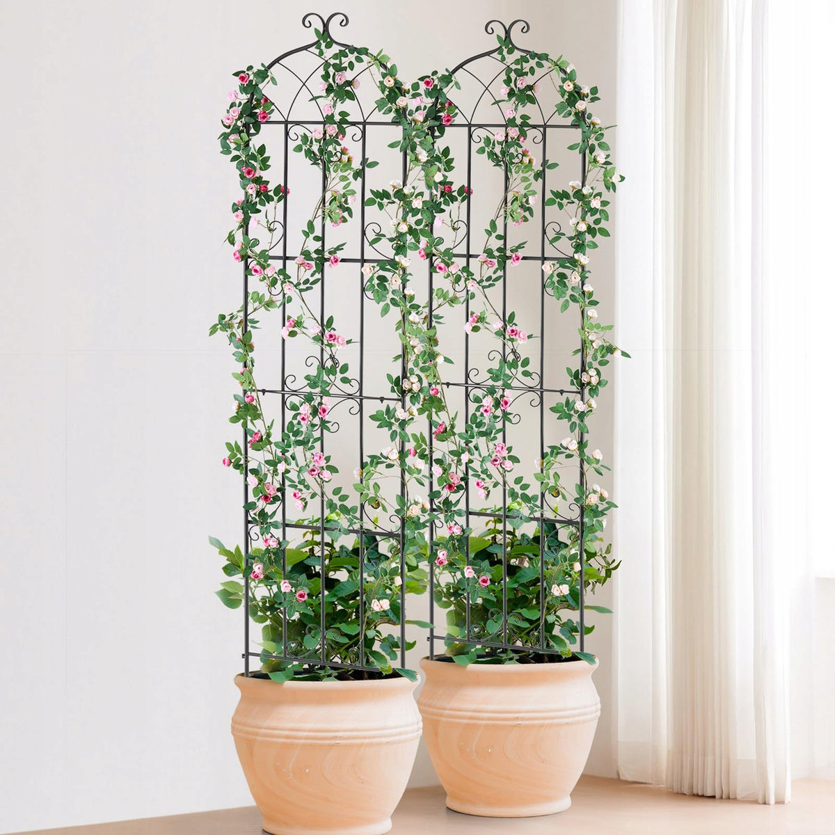 VEVOR PODPORA DO ROŚLIN PNĄCYCH 4 METALOWE KRATKI 51X220 CM SOLIDNA