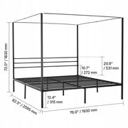 SOLIDNA RAMA ŁÓŻKA Z BALDACHIMEM VEVOR KING SIZE METALOWA CZARNA 800KG