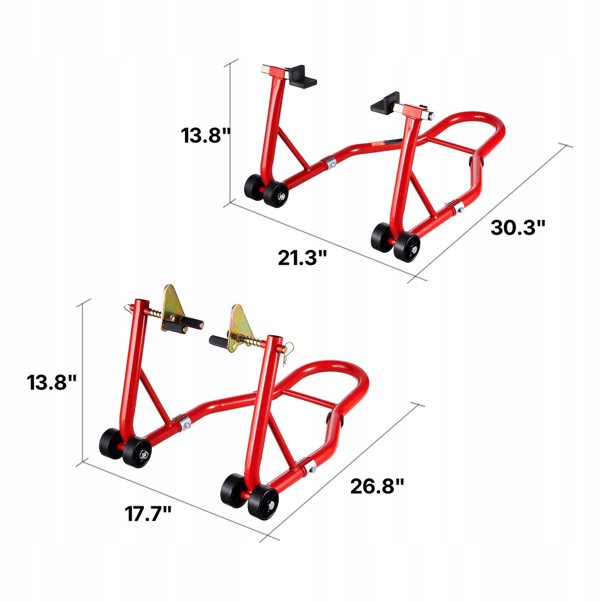 PODNOŚNIK MOTOCYKLOWY VEVOR 385 KG PODWÓJNY PRZEDNI I TYLNY STABILNY MOCNY