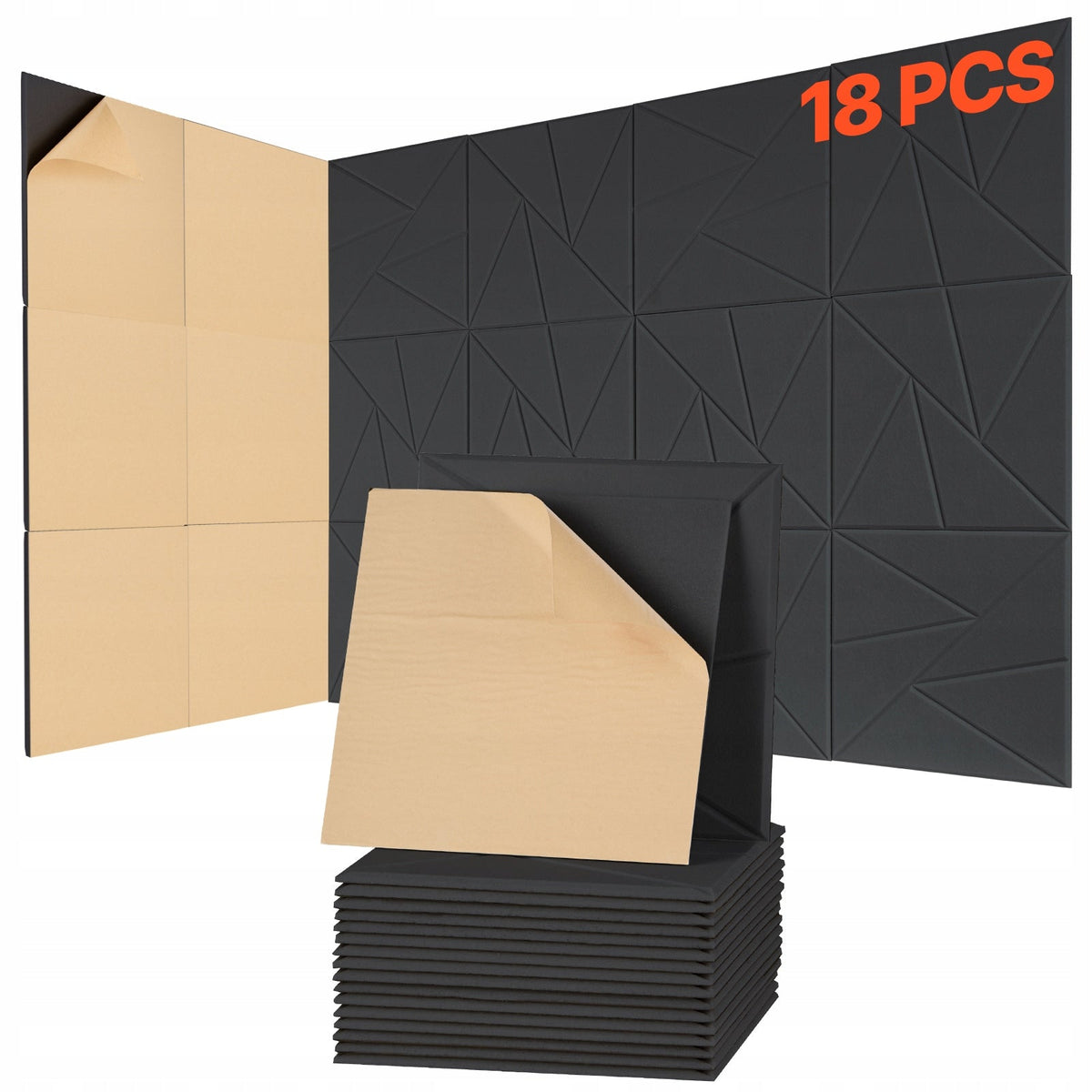 VEVOR 18-PAK PANELI AKUSTYCZNYCH SAMOPRZYLEPNYCH 300X300X10 MM PREMIUM