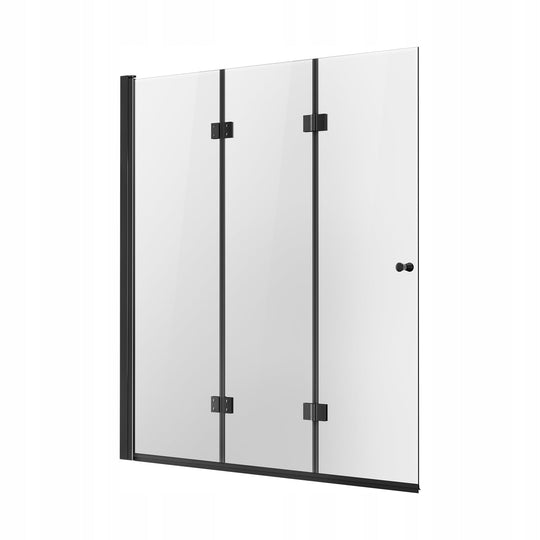 DRZWI PRYSZNICOWE VEVOR DO WANNY SKŁADANE 1295X1422 MM CZARNE PREMIUM
