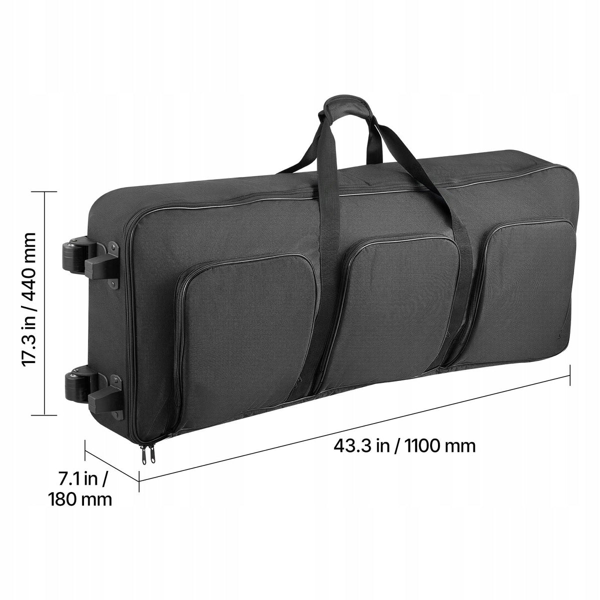 PROFESJONALNA TORBA NA KLAWIATURĘ VEVOR 88 KLAWISZY 1040X430X130 MM MOCNA