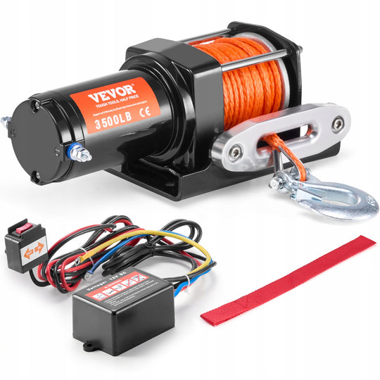WCIĄGARKA ELEKTRYCZNA VEVOR 3500 LB 12V DC LINIA SYNTETYCZNA IP55