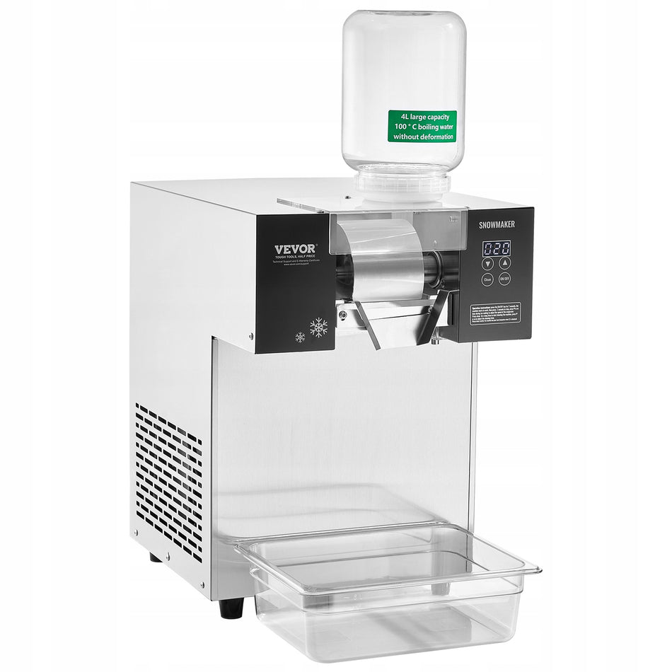 VEVOR KOMERCYJNA MASZYNA DO LODU W PŁATKACH ŚNIEGU 700W 180KG 24H STAL