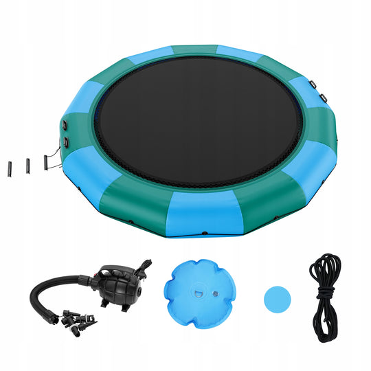 VEVOR DMUCHANA TRAMPOLINA WODNA 15FT PREMIUM WODOODPORNA TRWAŁA Z POMPĄ