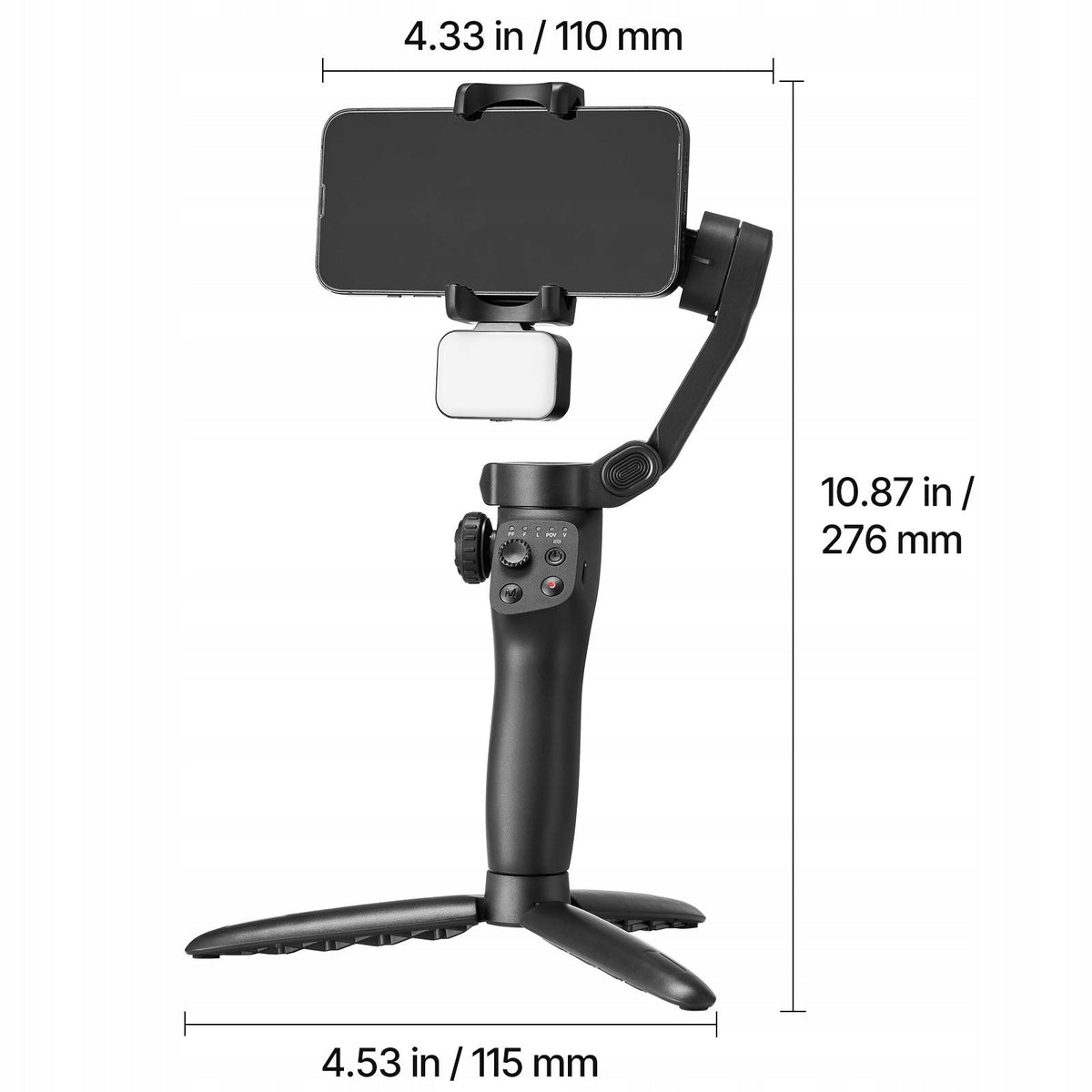 PROFESJONALNY STABILIZATOR GIMBALA VEVOR 3-OSIOWY DO SMARTFONÓW Z ŚWIATŁEM