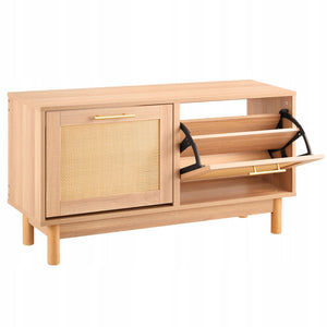 ŁAWKA Z PÓŁKĄ NA BUTY VEVOR 100X30X53 CM MOCNA DO PRZEDPOKOJU NATURALNY