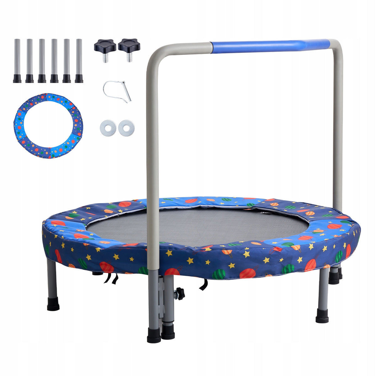 TRAMPOLINA DZIECIĘCA VEVOR 91 44 CM SKŁADANA NIEBIESKA MOCNA STALOWA RAMA