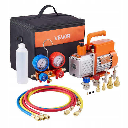 VEVOR POMPA PRÓŻNIOWA 4CFM 113L MIN JEDNOSTOPNIOWA HVAC Z MANOMETRAMI
