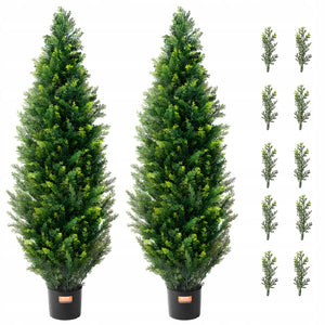 VEVOR SZTUCZNE DRZEWO CEDROWE TOPIARY 48 CALI 2 SZTUKI PREMIUM PE ZIELONE