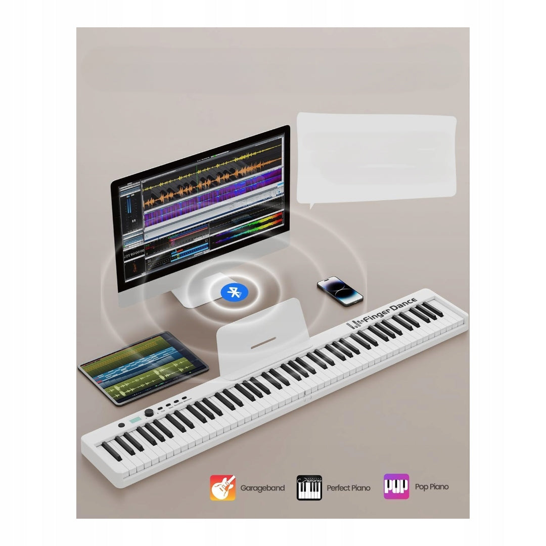VEVOR SKŁADANE PIANINO 88 KLAWISZY BLUETOOTH MIDI PRZENOŚNE PROFESJONALNE