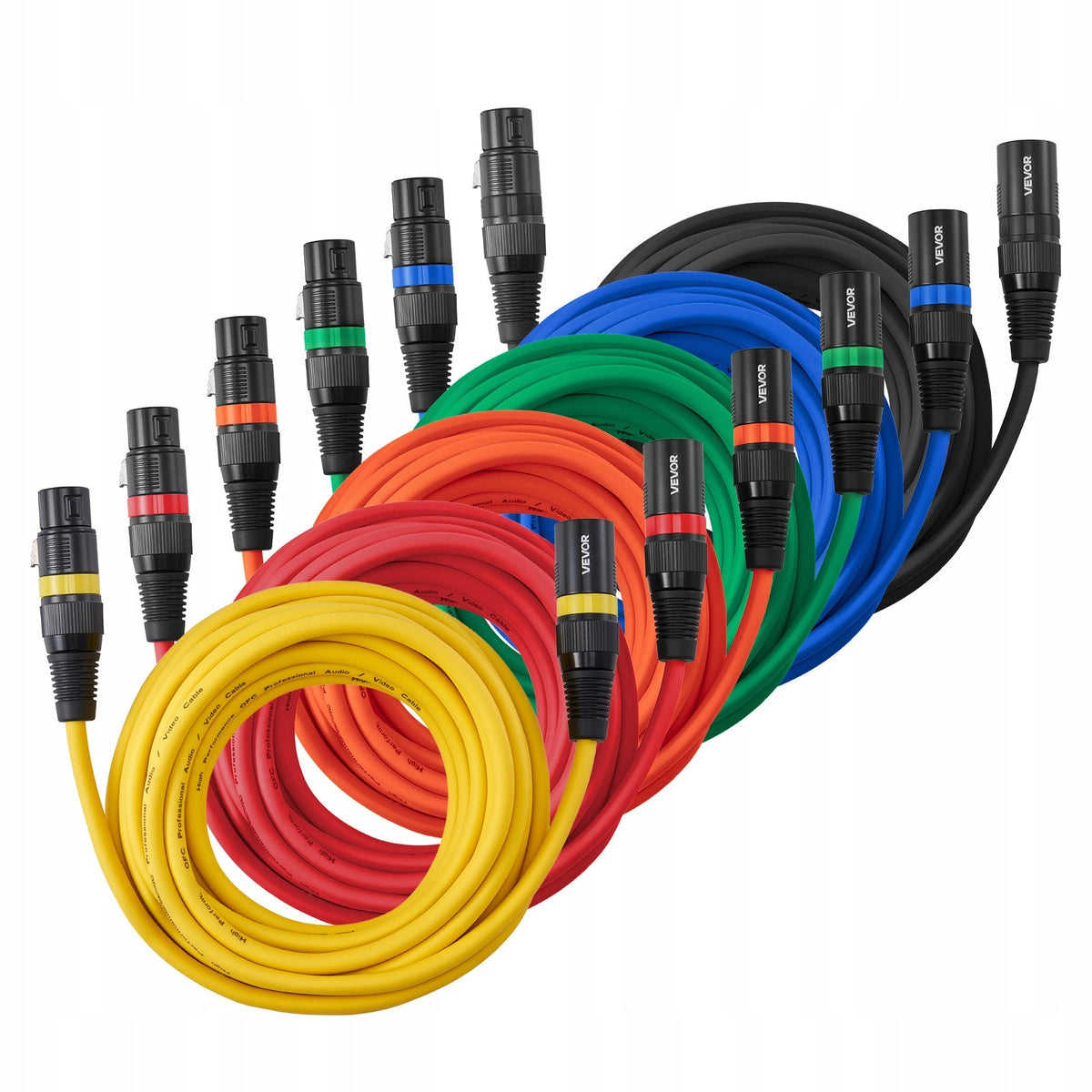 VEVOR KABEL XLR 6 1 M 6 SZT MOCNE SYMETRYCZNE KABLE MIKROFONOWE DMX