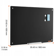 VEVOR MAGNETYCZNA SZKLANA TABLICA SUCHOŚCIERALNA 90X60CM BEZRAMOWA MOCNA