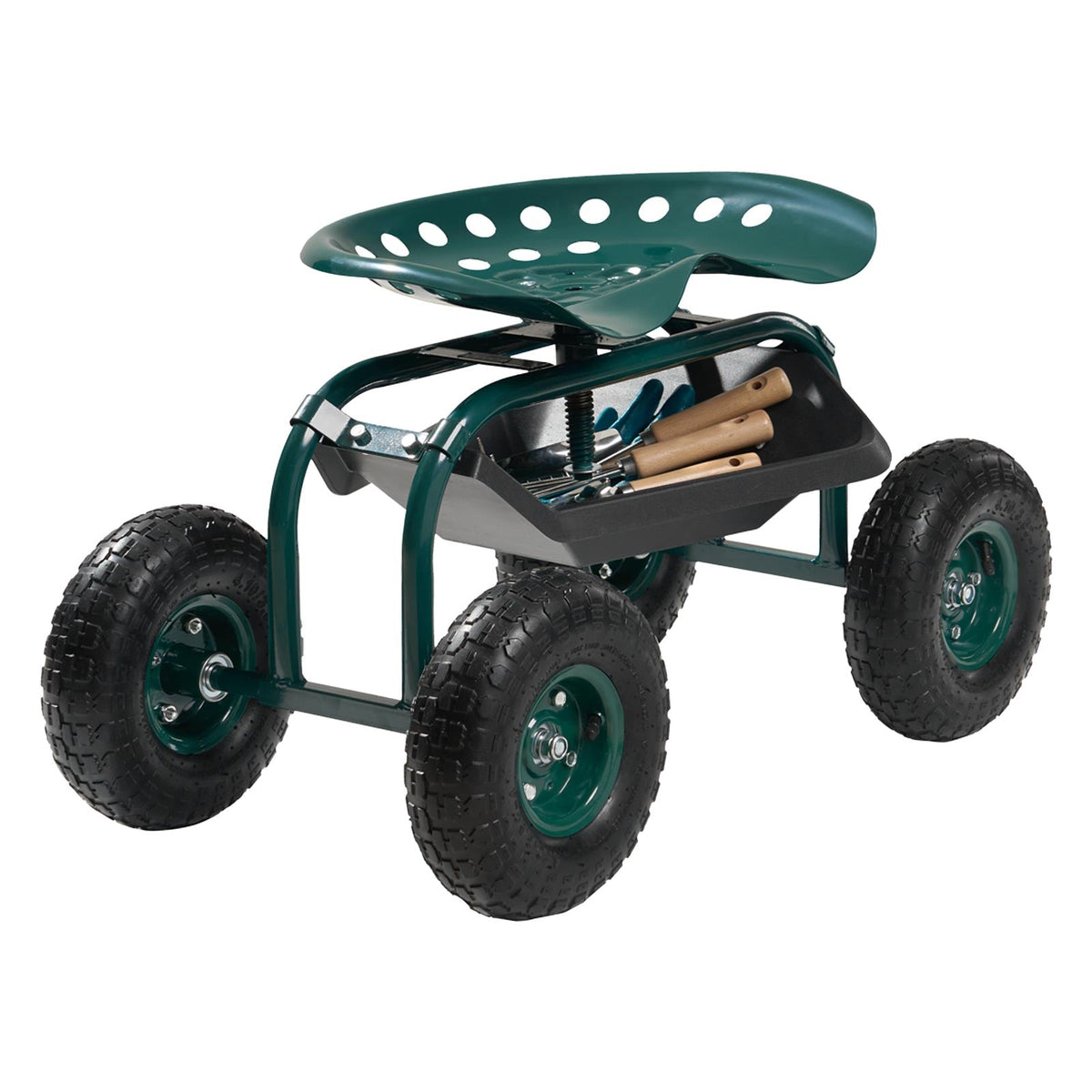 VEVOR KRZESŁO OGRODOWE NA KÓŁKACH MOBILNE REGULOWANE 300KG CZERWONE