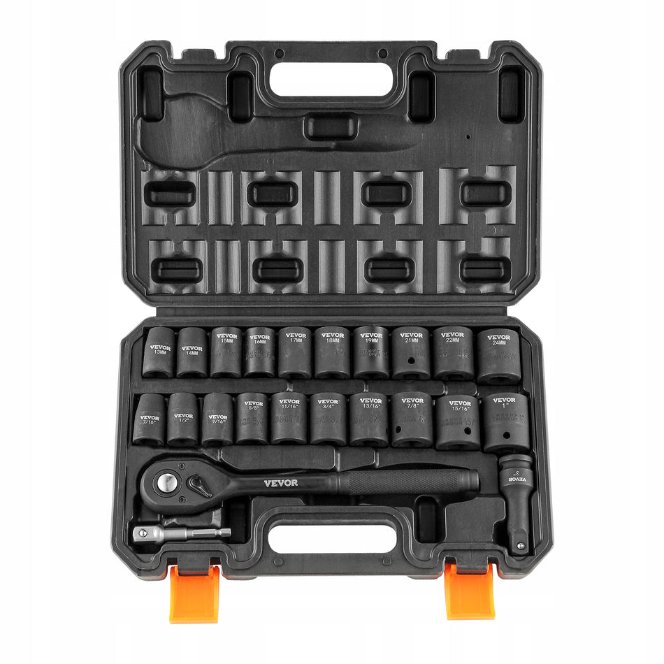 ZESTAW NASADEK VEVOR PROFESSIONAL 23 SZT CR-V STAL STOPOWA IMPACT NASADKI
