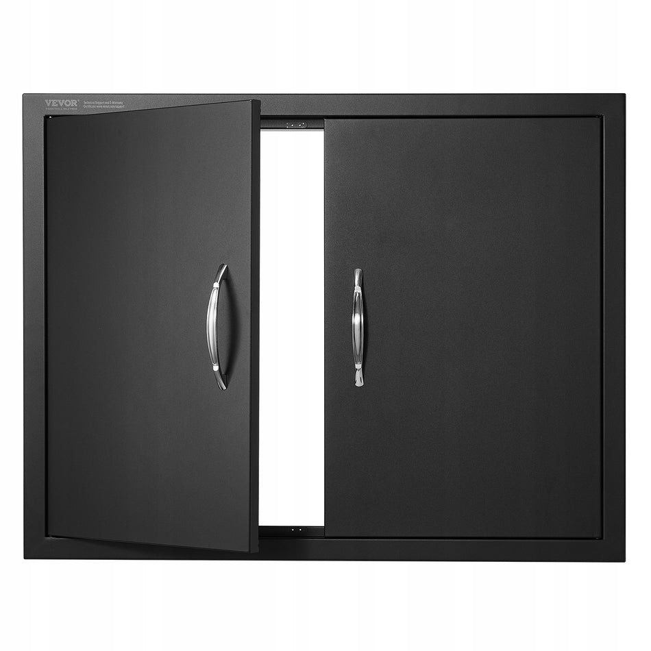 DRZWI DOSTĘPOWE DO GRILLA VEVOR PODWÓJNE 788X610X46 MM CZARNE MATOWE