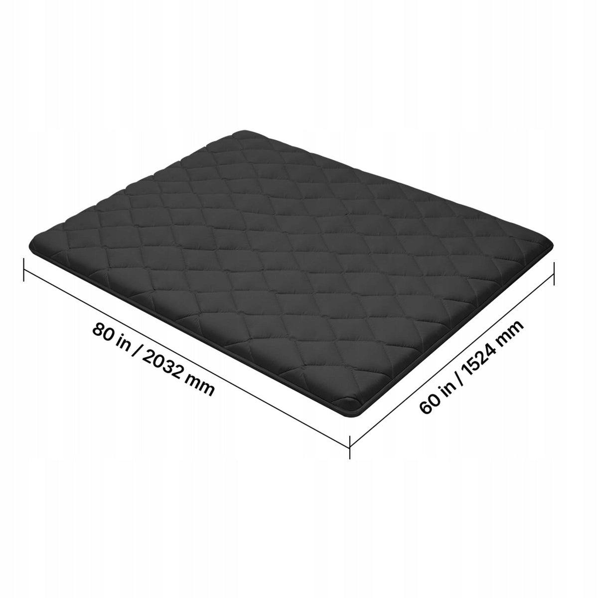MATERAC FUTONOWY VEVOR SKŁADANY TATAMI 2032X1524X89MM CZARNY PREMIUM