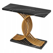 VEVOR STOLIK KONSOLOWY 100X30X81 CM CZARNY ZŁOTY NOWOCZESNY SOLIDNY MOCNY