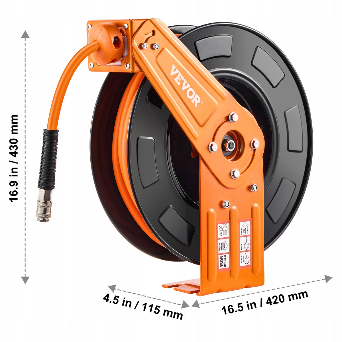 BĘBEN NA WĄŻ PNEUMATYCZNY VEVOR 9 52MM X 19 81M HYBRYDOWY WĄŻ AUTOMATYCZNY