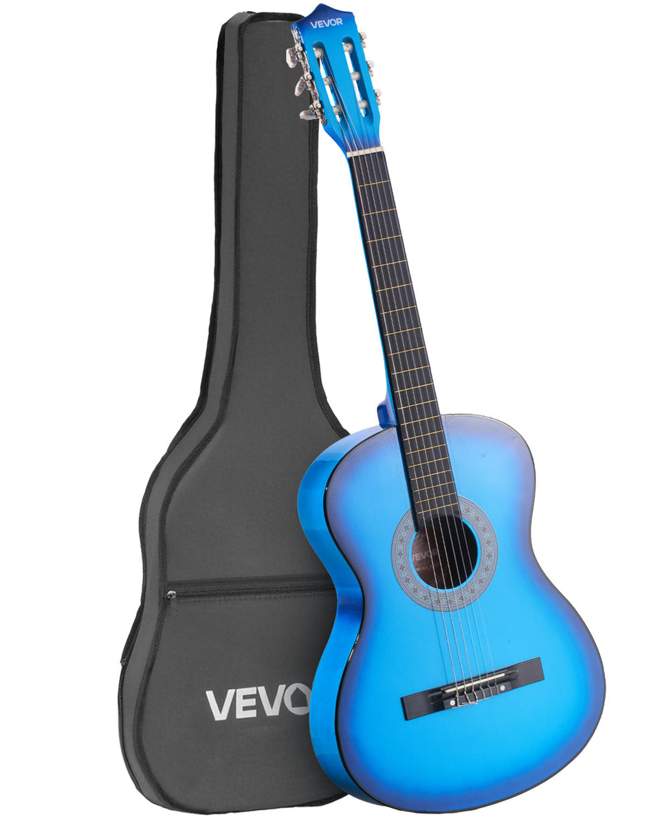 VEVOR GITARA KONCERTOWA 38 CALI 960 MM DREWNIANY ZESTAW STARTOWY NIEBIESKA