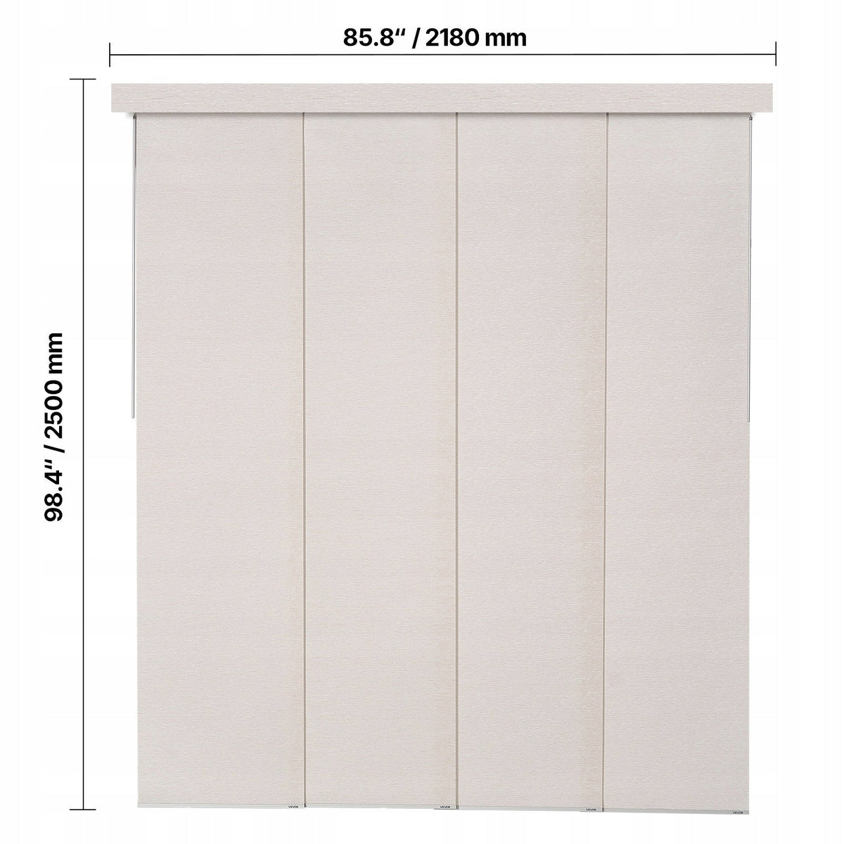 ZASŁONY PANELOWE VEVOR ROZSUWANA SZYNA 116-218 CM 4 PANELE POLIESTER