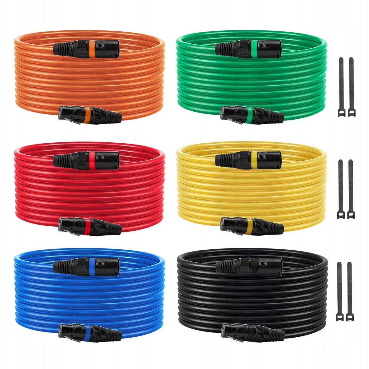 VEVOR KABEL XLR 6 1 M 6 SZT MOCNE SYMETRYCZNE KABLE MIKROFONOWE DMX