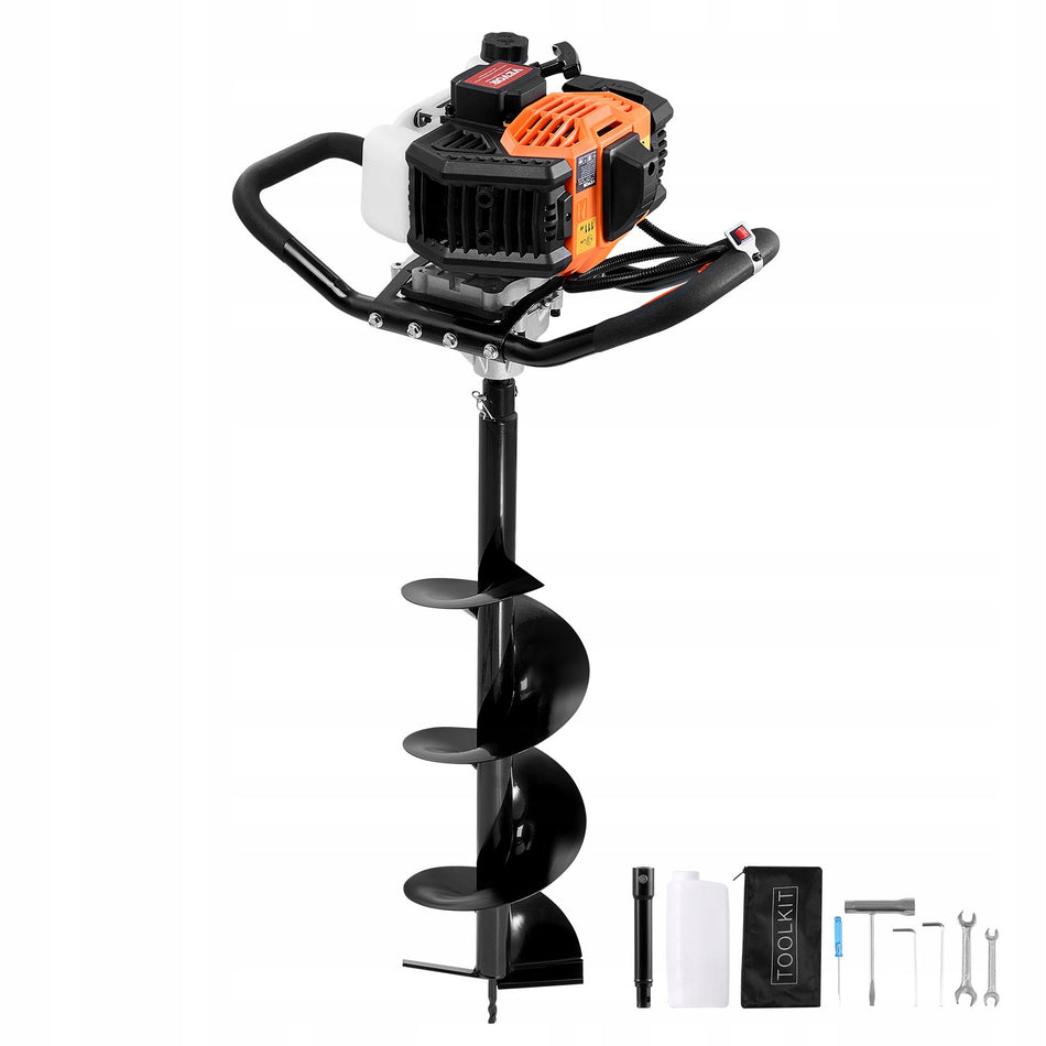 VEVOR BENZYNOWY ŚWIDER ZIEMNY 52 CM3 1450W Z WIERTŁEM 8 CALI PROFESJONALNY