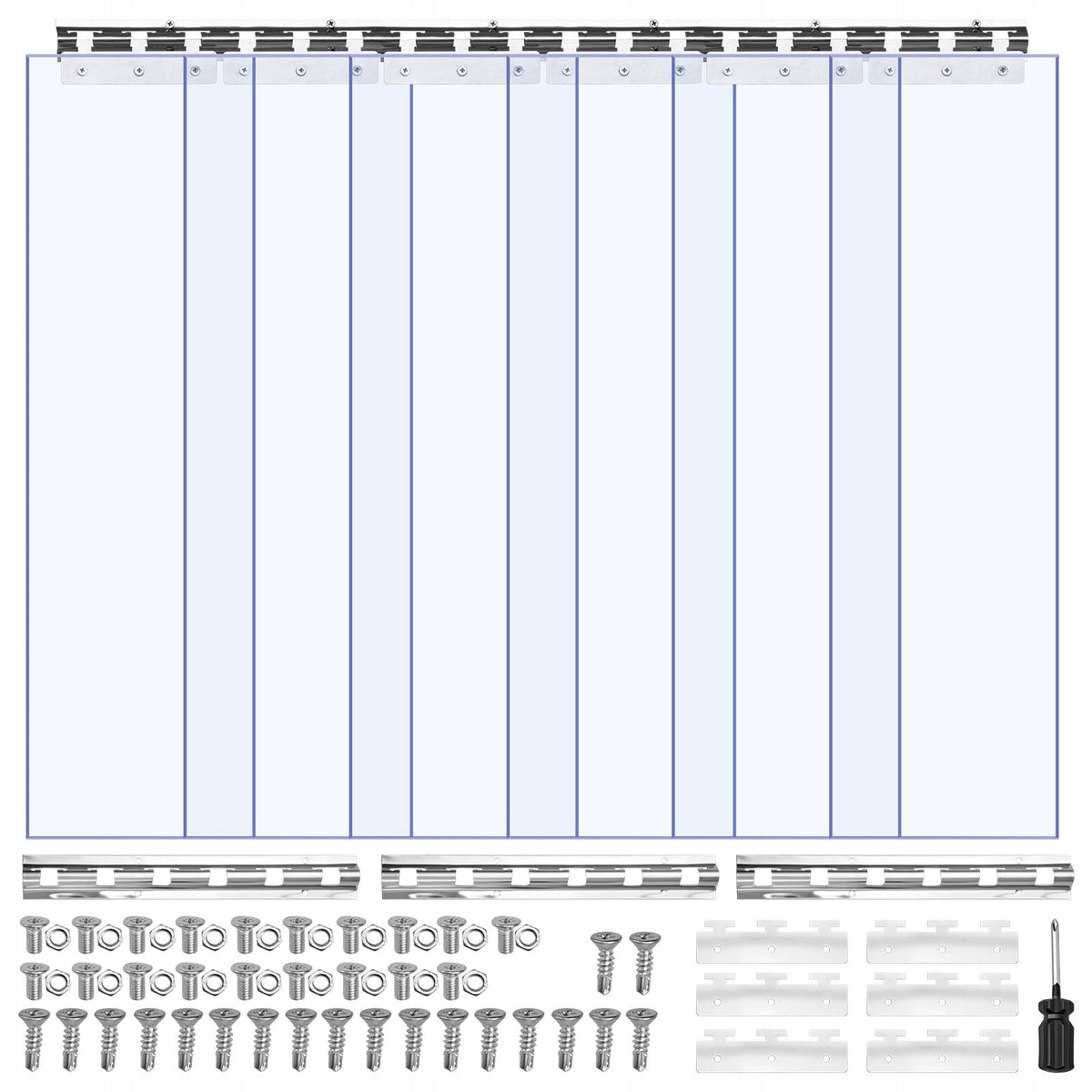 VEVOR PASKI KURTYNY PCV 6-PAK 915X2134MM GRUBOŚĆ 2MM MOCNA I TRWAŁA