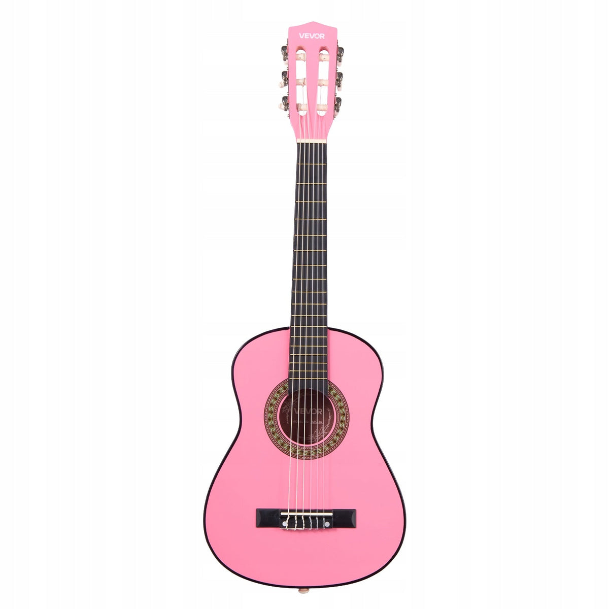 VEVOR GITARA KONCERTOWA 780 MM ZESTAW STARTOWY KLASYCZNA PINK NYLONOWE