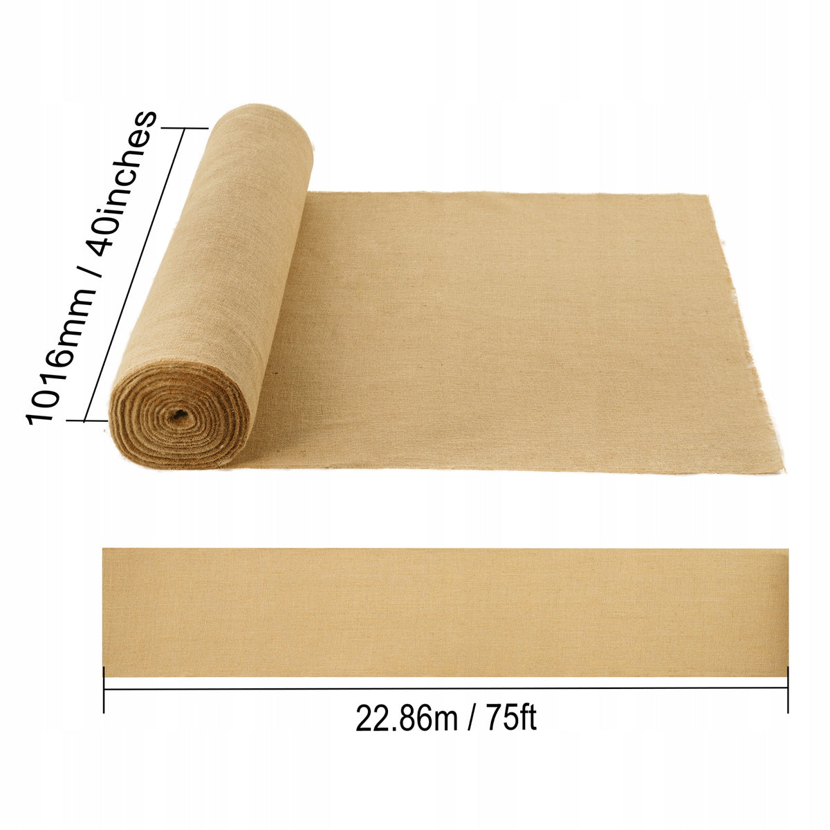 VEVOR TKANINA JUTOWA ROLKA 40X75FT 50X50 GĘSTOŚĆ NATURALNA SOLIDNA