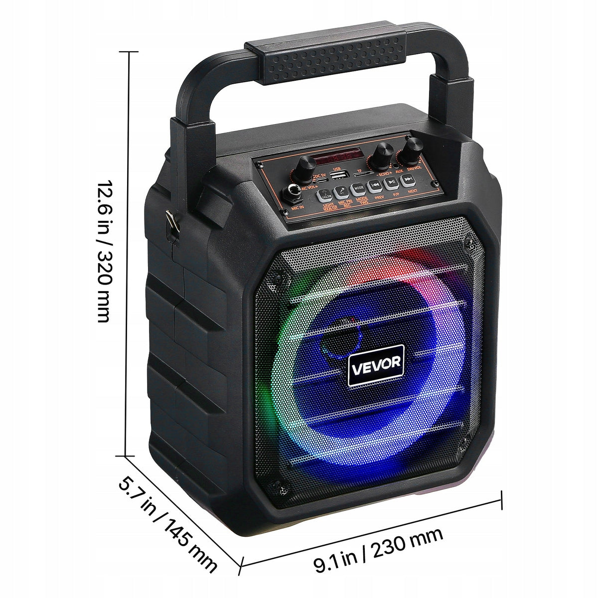PROFESJONALNY GŁOŚNIK PRZENOŚNY BLUETOOTH VEVOR 20W 6.5 CALA