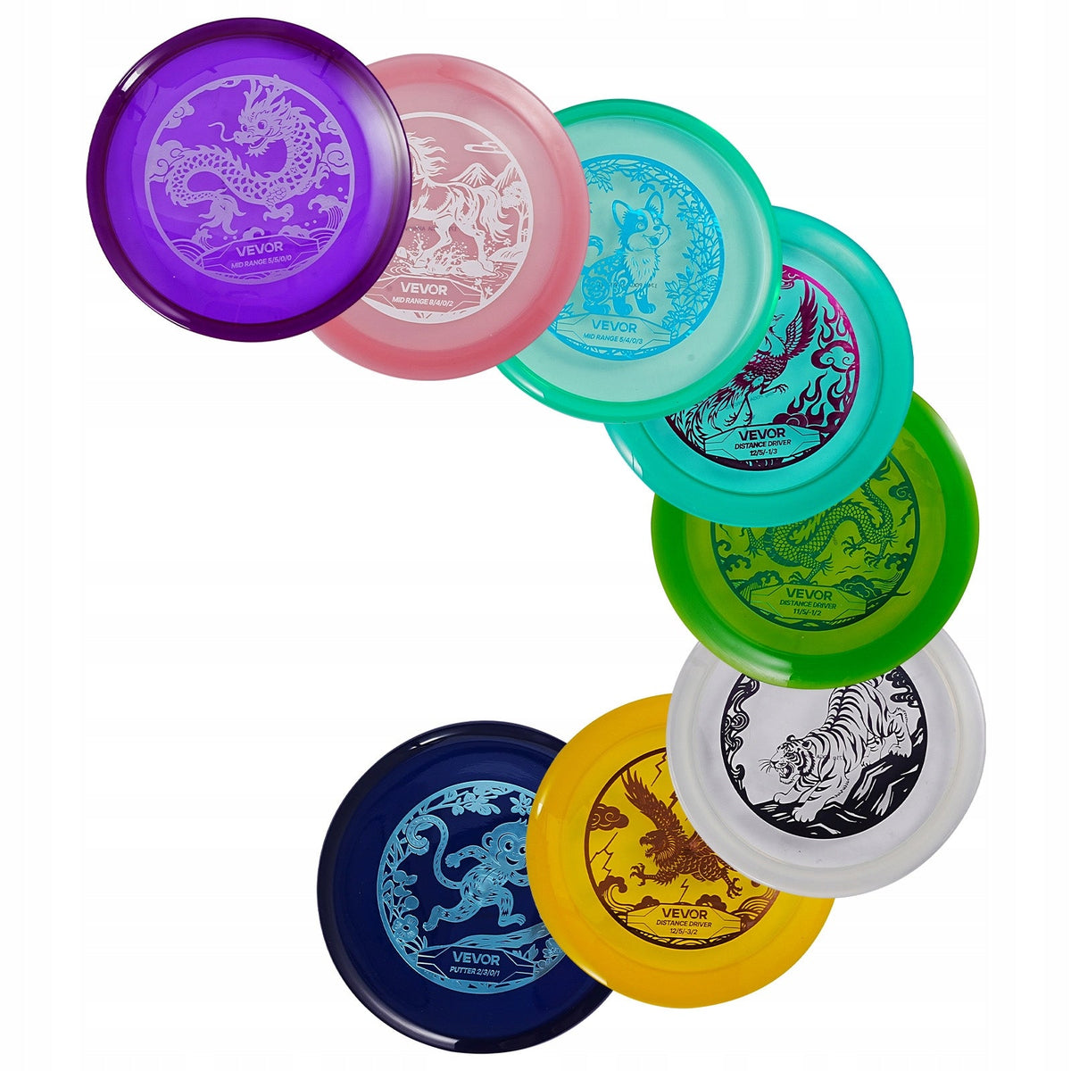 ZESTAW STARTOWY DO DISC GOLFA VEVOR 8 ELEMENTÓW MOCNY ZESTAW FRISBEE NA