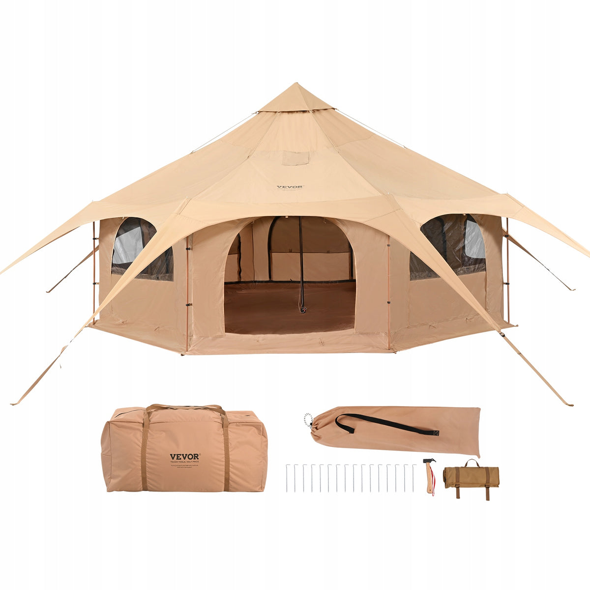 NAMIOT DZWONOWY VEVOR 5M X 2 8M BAWEŁNA TC JURTA KEMPINGOWY PREMIUM