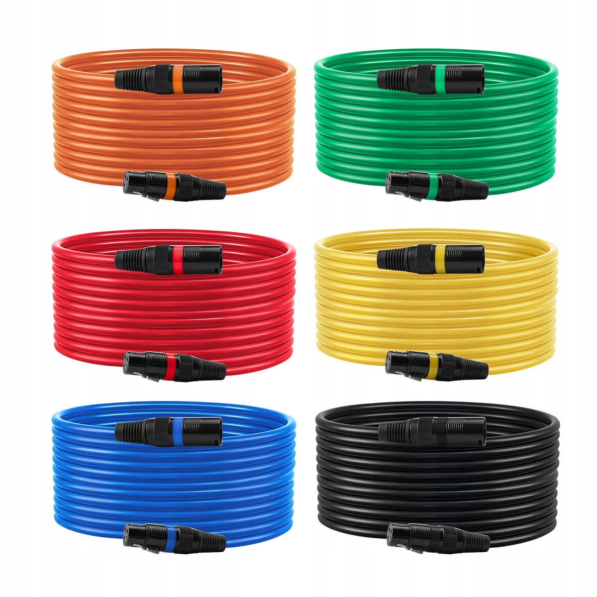 VEVOR KABEL XLR 4.57 M 6 SZT SYMETRYCZNE KABLE MIKROFONOWE GOLD-PLATED