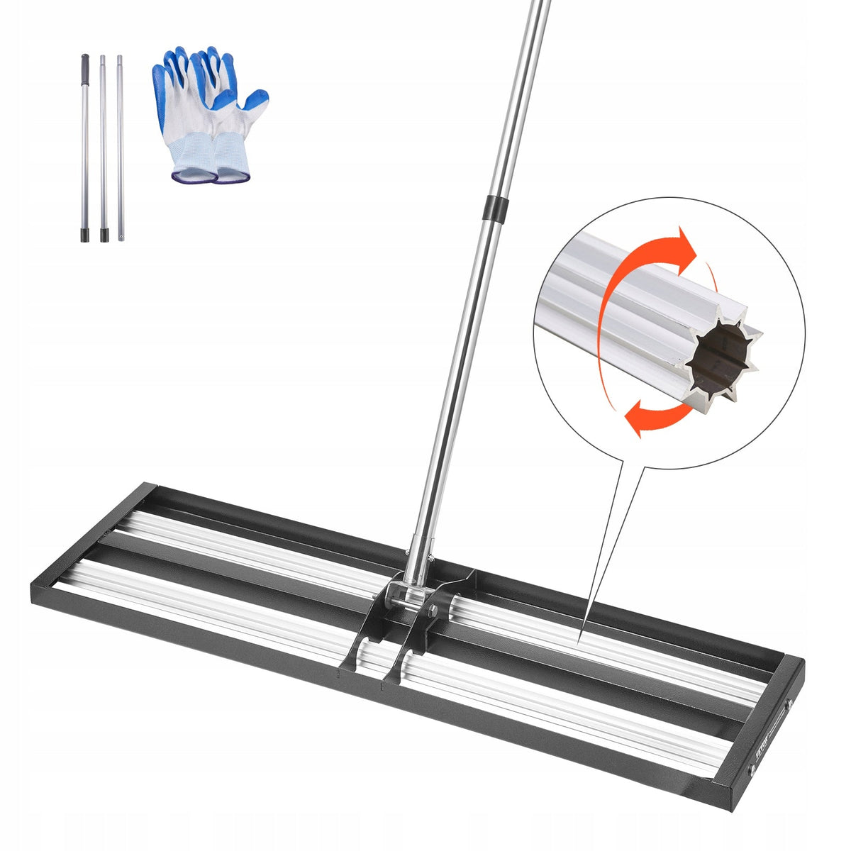 PROFESJONALNE GRABIE DO TRAWNIKA VEVOR Z REGULOWANYM UCHWYTEM 254X914MM