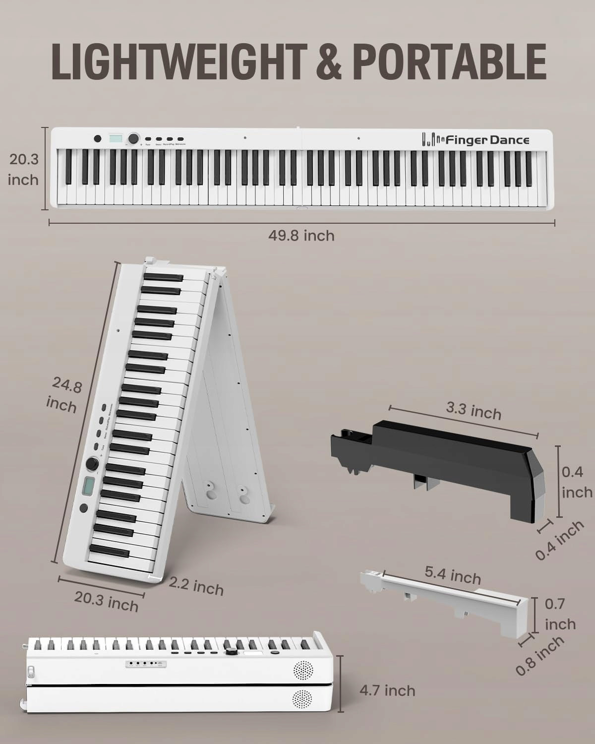 VEVOR SKŁADANE PIANINO 88 KLAWISZY BLUETOOTH MIDI PRZENOŚNE PROFESJONALNE