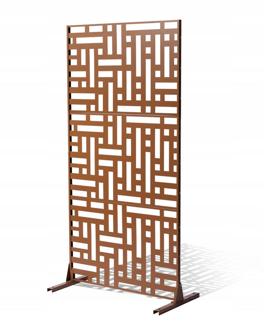 METALOWY PARAWAN VEVOR 3-CZĘŚCIOWY 120X50 8X193 CM BRĄZOWY EKRAN