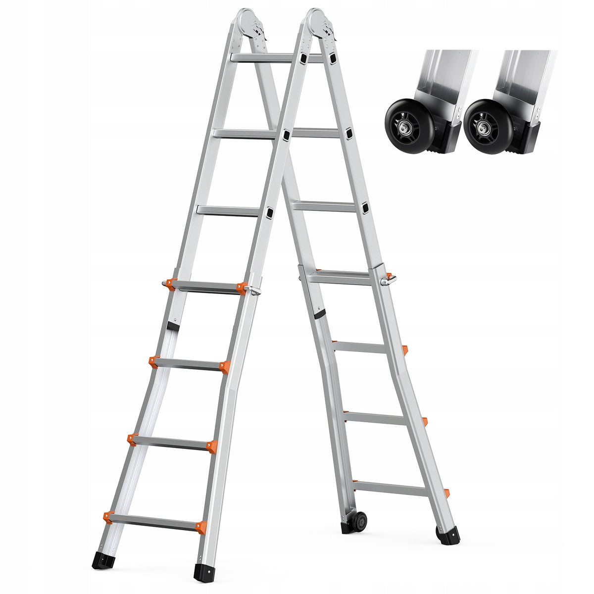 PROFESJONALNA DRABINA TELESKOPOWA VEVOR A-FRAME 4.5M ALUMINIOWA MOCNA