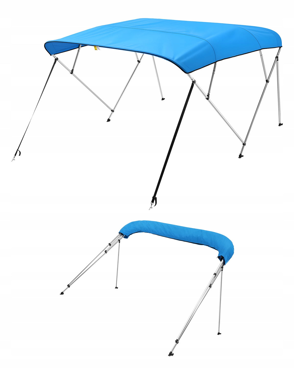VEVOR POKROWIEC NA ŁÓDŹ BIMINI TOP 4 ŁUKI 600D ALUMINIUM WODOODPORNY