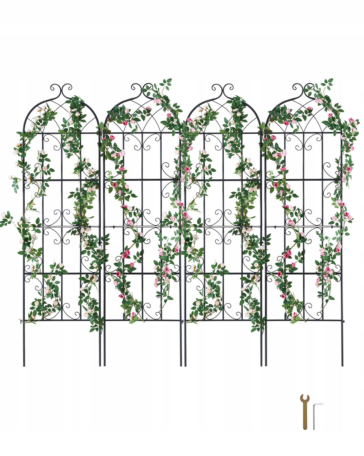 VEVOR PODPORA DO ROŚLIN PNĄCYCH 51X180 CM ZESTAW 4 METALOWYCH KRATEK