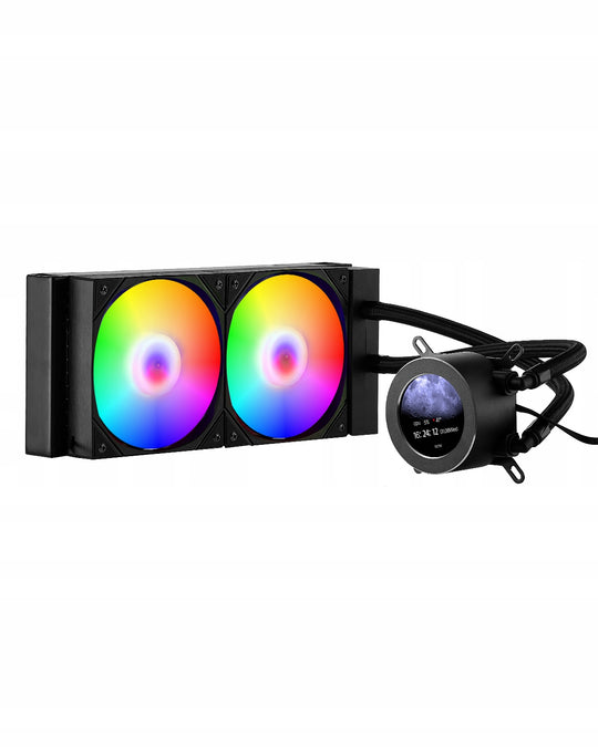 PROFESJONALNE CHŁODZENIE WODNE PROCESORA VEVOR AIO 120MM LCD ARGB INTEL AMD