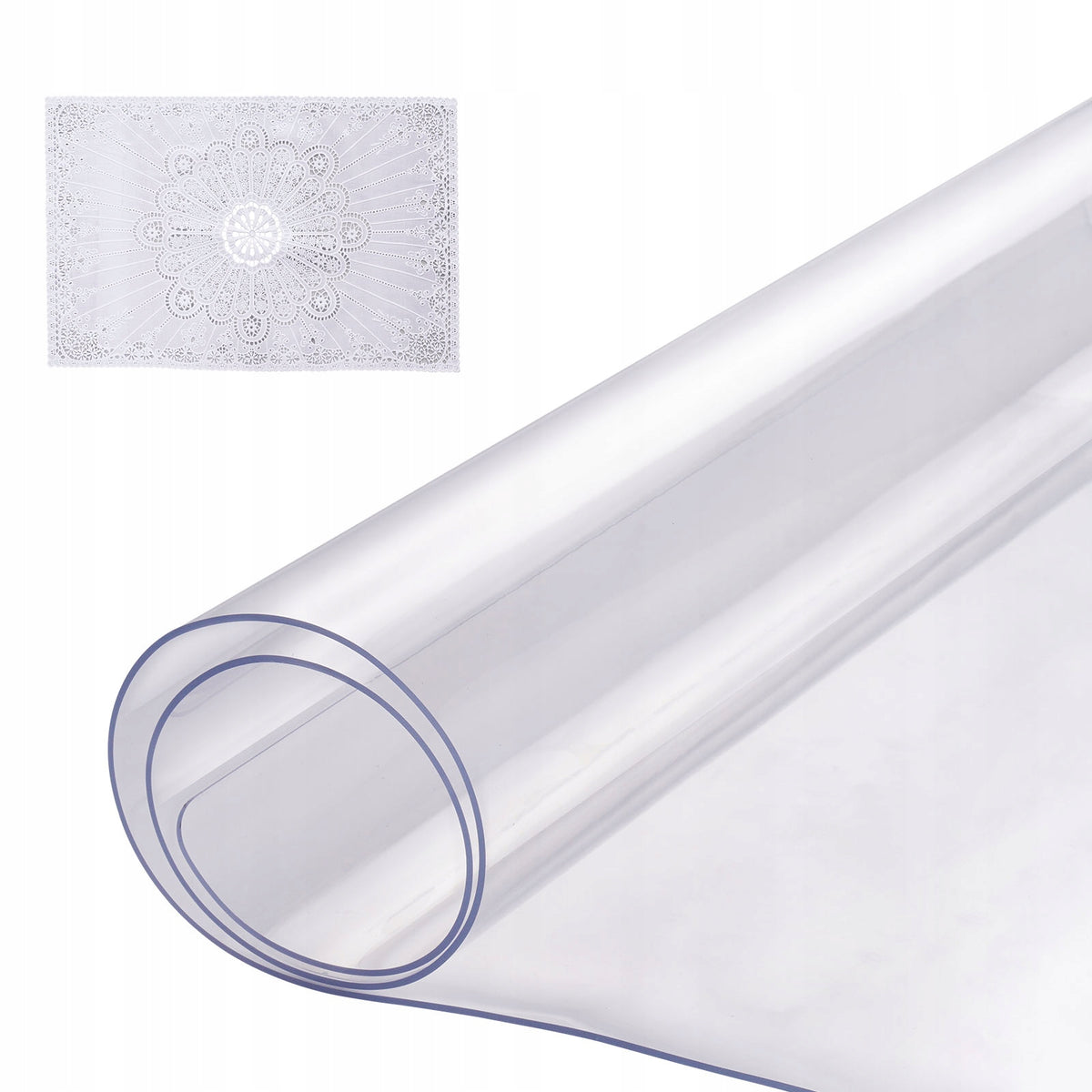 VEVOR PLASTIKOWY OBRUS 16X32 CALE PRZEZROCZYSTY GRUBOŚĆ 1.5 MM PVC MOCNY