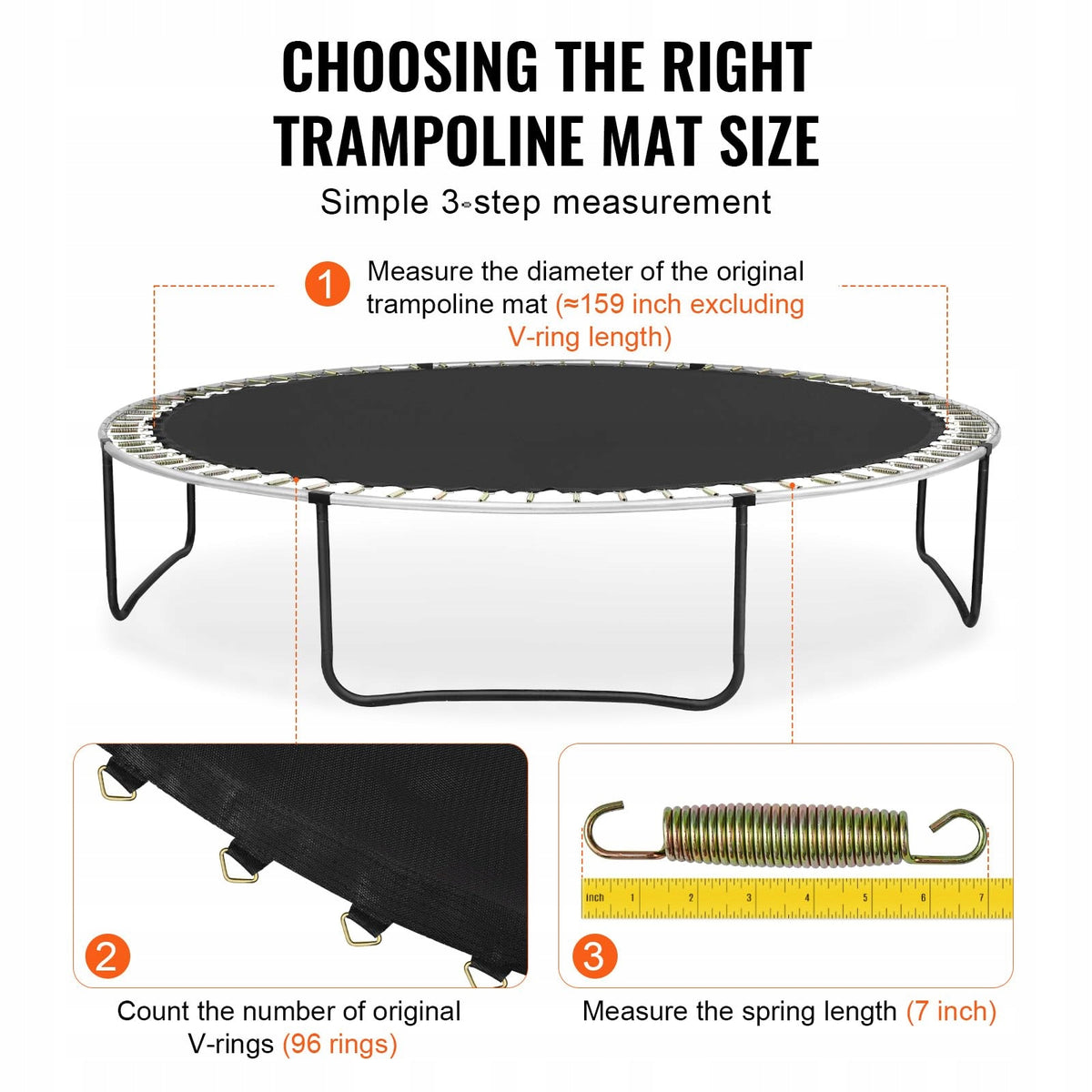 MATA DO TRAMPOLINY VEVOR 180 CALI UNIWERSALNA WYMIENNA MOCNA UV-ODPORNA