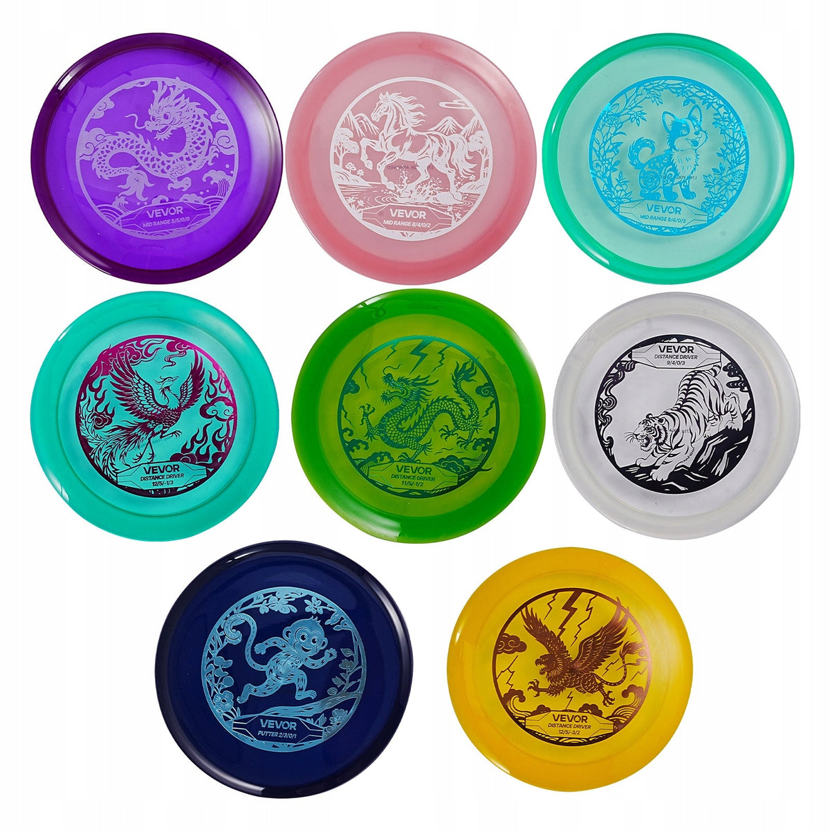 ZESTAW STARTOWY DO DISC GOLFA VEVOR 8 ELEMENTÓW MOCNY ZESTAW FRISBEE NA