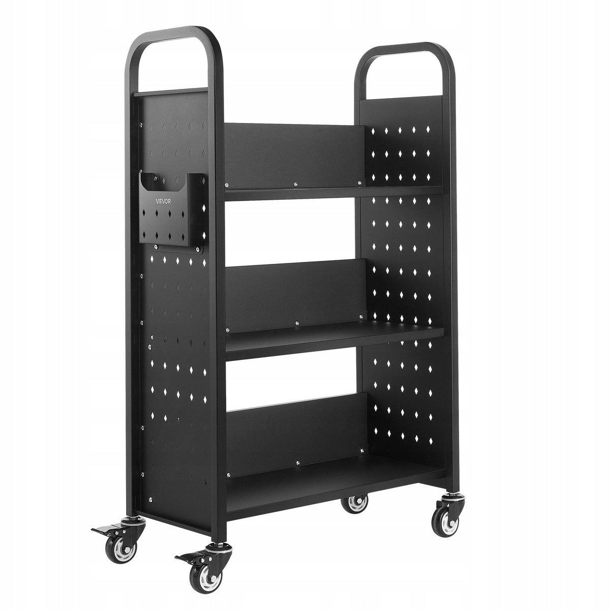 WÓZEK BIBLIOTECZNY VEVOR 150 KG 3-POZIOMOWY SOLIDNY NA KÓŁKACH 77X38X122 CM