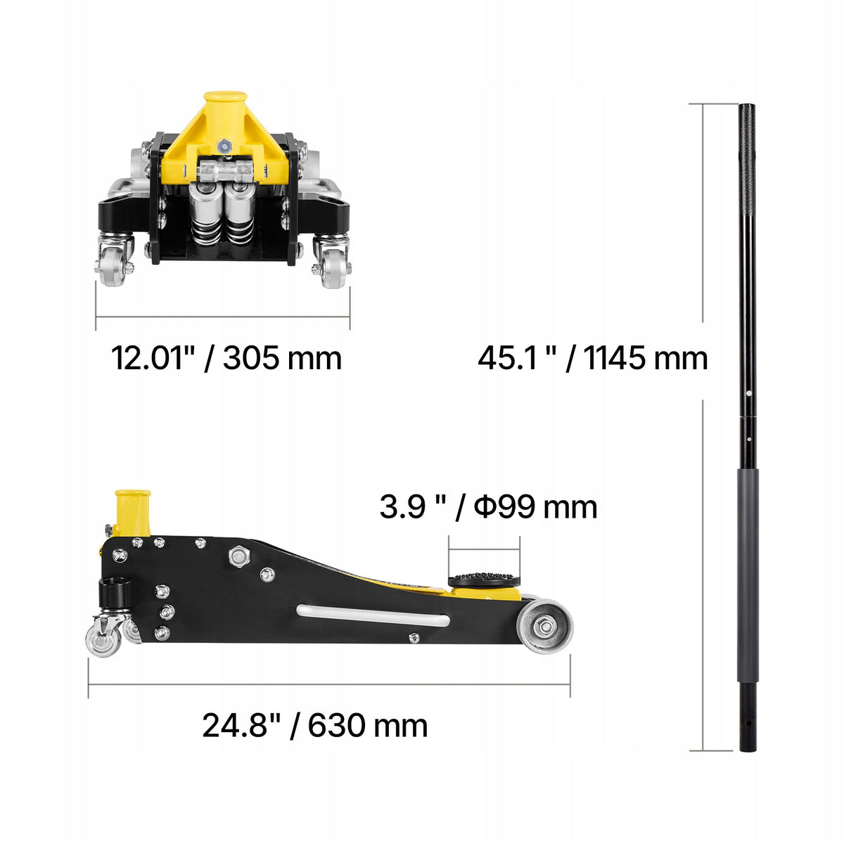 PODNOŚNIK HYDRAULICZNY VEVOR LOW-PROFILE 2.5T KOŁA 360 SZYBKIE PODNOSZENIE