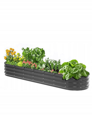 VEVOR PODWYŻSZONA GRZĄDKA METALOWA 240X60X27CM OCYNKOWANA SOLIDNA NAJLEPSZA
