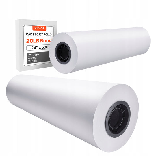 PAPIER DO PLOTERA WIELKOFORMATOWY VEVOR 2 ROLKI 61 CM X 152.4 M PREMIUM